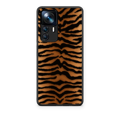 Θήκη Xiaomi 12T / K50 Ultra Tiger Print Orange and Black από τη Smartfits με σχέδιο στο πίσω μέρος και μαύρο περίβλημα | Xiaomi 12T / K50 Ultra Tiger Print Orange and Black case with colorful back and black bezels
