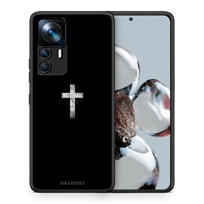 Θήκη Xiaomi 12T / K50 Ultra White Cross από τη Smartfits με σχέδιο στο πίσω μέρος και μαύρο περίβλημα | Xiaomi 12T / K50 Ultra White Cross case with colorful back and black bezels