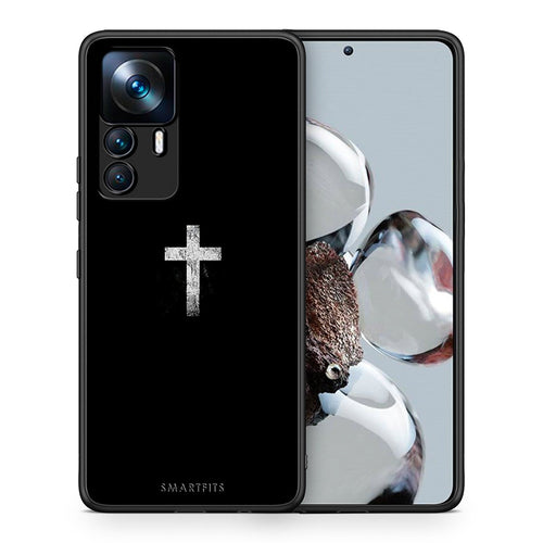 Θήκη Xiaomi 12T / K50 Ultra White Cross από τη Smartfits με σχέδιο στο πίσω μέρος και μαύρο περίβλημα | Xiaomi 12T / K50 Ultra White Cross case with colorful back and black bezels