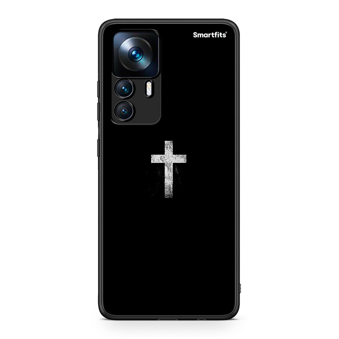 Xiaomi 12T / K50 Ultra White Cross θήκη από τη Smartfits με σχέδιο στο πίσω μέρος και μαύρο περίβλημα | Smartphone case with colorful back and black bezels by Smartfits