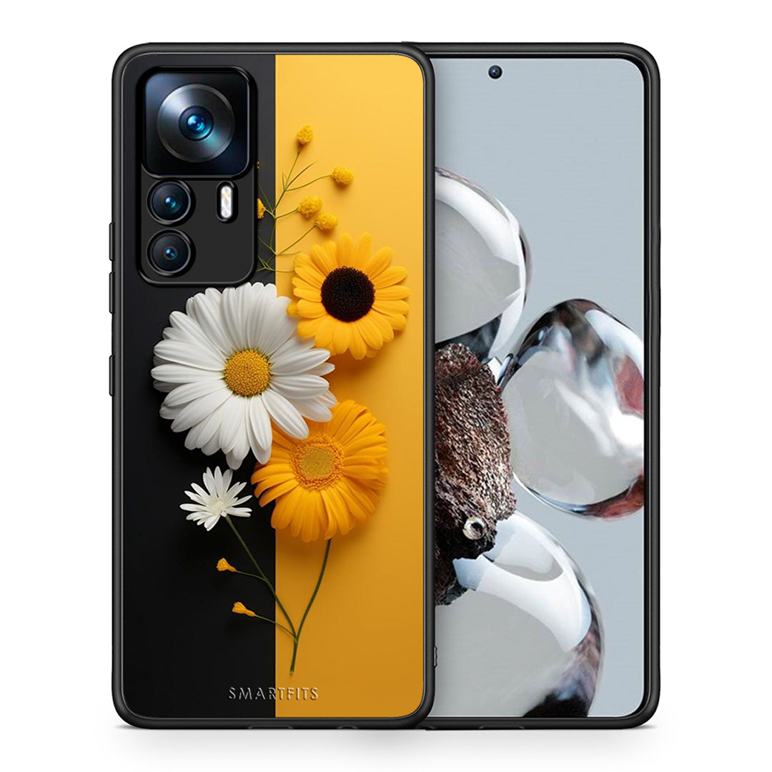 Θήκη Xiaomi 12T / 12T Pro / K50 Ultra Yellow Daisies από τη Smartfits με σχέδιο στο πίσω μέρος και μαύρο περίβλημα | Xiaomi 12T / 12T Pro / K50 Ultra Yellow Daisies case with colorful back and black bezels