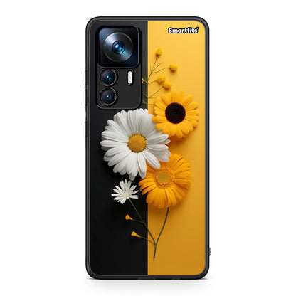Xiaomi 12T / K50 Ultra Yellow Daisies θήκη από τη Smartfits με σχέδιο στο πίσω μέρος και μαύρο περίβλημα | Smartphone case with colorful back and black bezels by Smartfits