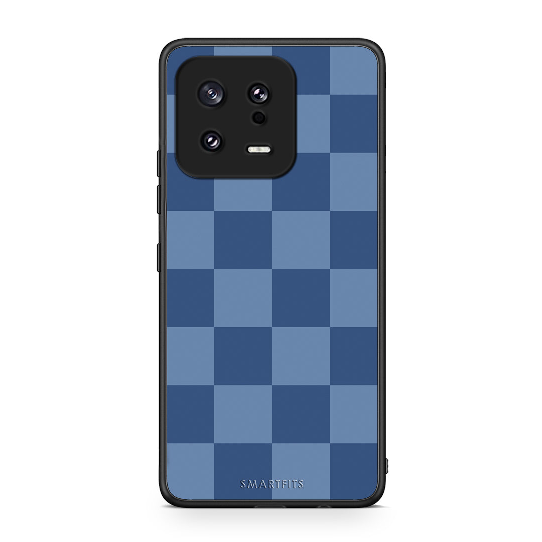 Θήκη Xiaomi 13 Denim Blue Checkerboard από τη Smartfits με σχέδιο στο πίσω μέρος και μαύρο περίβλημα | Xiaomi 13 Denim Blue Checkerboard case with colorful back and black bezels