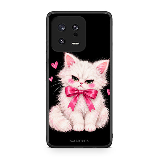 Θήκη Xiaomi 13 Grumpy Party Kitten on Black από τη Smartfits με σχέδιο στο πίσω μέρος και μαύρο περίβλημα | Xiaomi 13 Grumpy Party Kitten on Black case with colorful back and black bezels