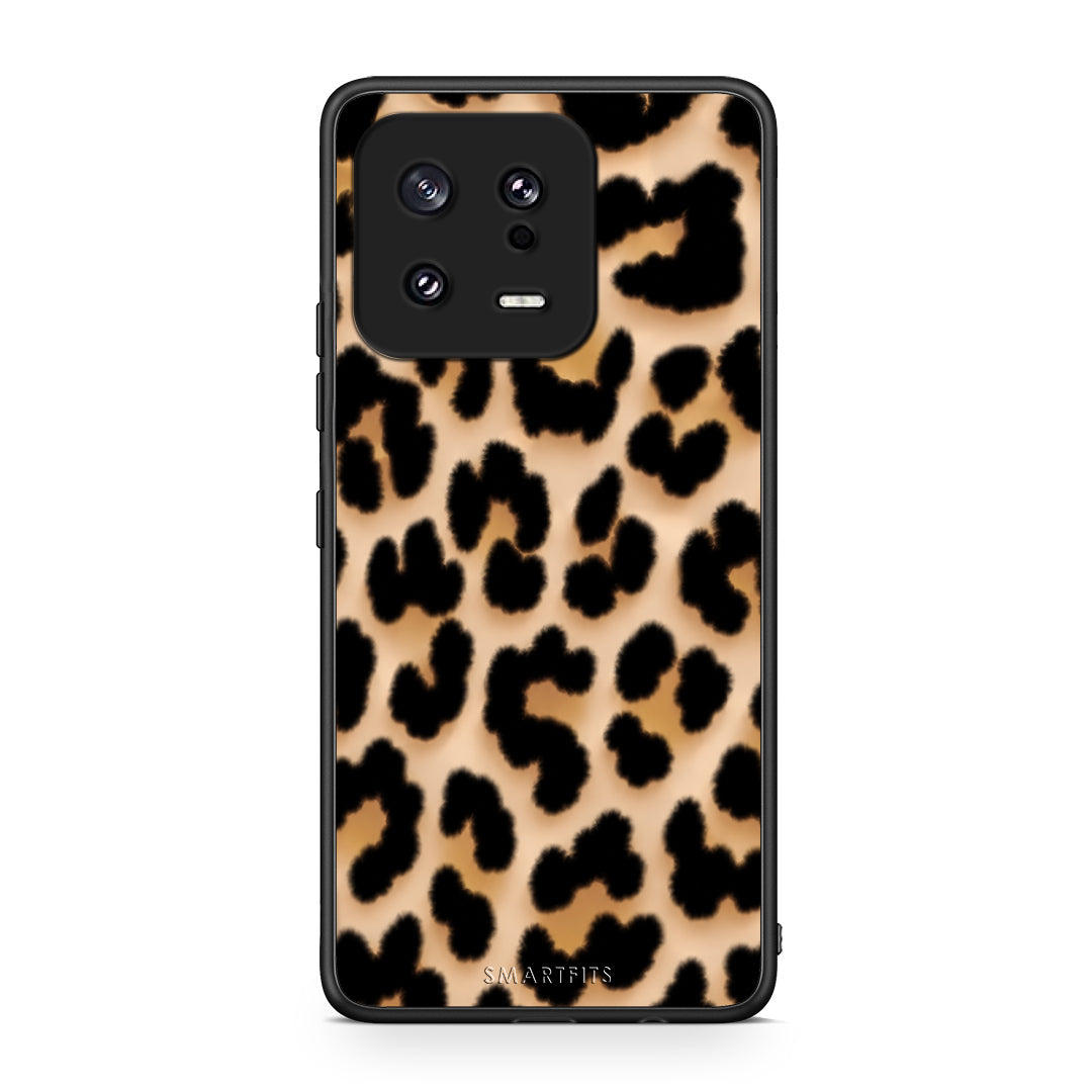 Θήκη Xiaomi 13 Leopard Print Tan Large από τη Smartfits με σχέδιο στο πίσω μέρος και μαύρο περίβλημα | Xiaomi 13 Leopard Print Tan Large case with colorful back and black bezels