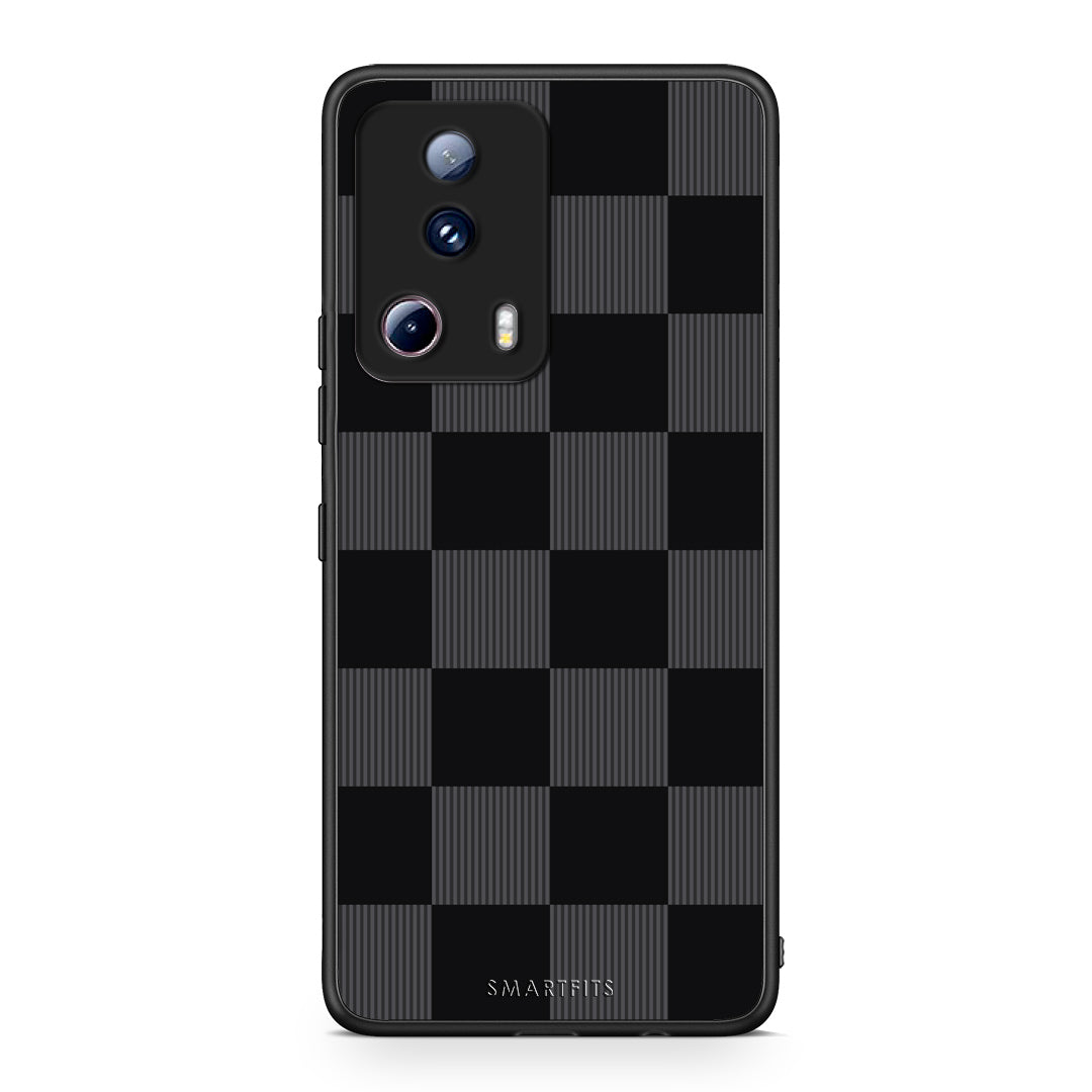 Θήκη Xiaomi 13 Lite 5G Black and Charcoal Striped Checks από τη Smartfits με σχέδιο στο πίσω μέρος και μαύρο περίβλημα | Xiaomi 13 Lite 5G Black and Charcoal Striped Checks case with colorful back and black bezels