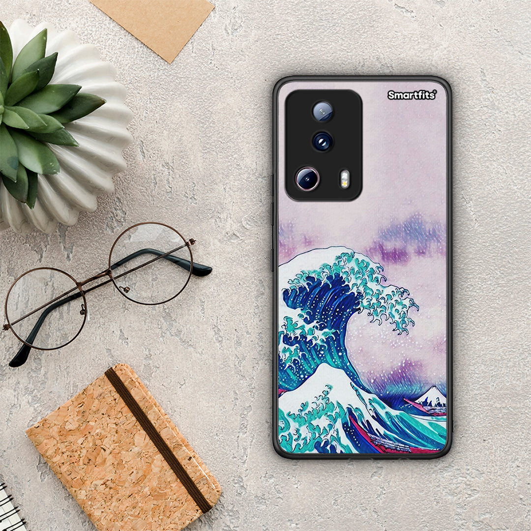 Θήκη Xiaomi 13 Lite 5G Blue Waves από τη Smartfits με σχέδιο στο πίσω μέρος και μαύρο περίβλημα | Xiaomi 13 Lite 5G Blue Waves Case with Colorful Back and Black Bezels