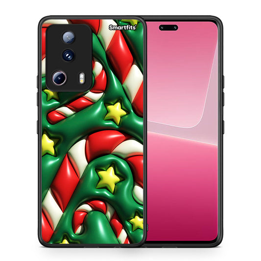 Θήκη Xiaomi 13 Lite 5G Christmas Bubbles από τη Smartfits με σχέδιο στο πίσω μέρος και μαύρο περίβλημα | Xiaomi 13 Lite 5G Christmas Bubbles Case with Colorful Back and Black Bezels