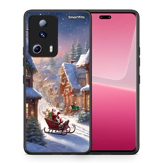 Θήκη Xiaomi 13 Lite 5G Christmas Snow από τη Smartfits με σχέδιο στο πίσω μέρος και μαύρο περίβλημα | Xiaomi 13 Lite 5G Christmas Snow Case with Colorful Back and Black Bezels