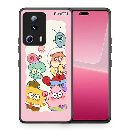 Θήκη Xiaomi 13 Lite 5G Cute Companion από τη Smartfits με σχέδιο στο πίσω μέρος και μαύρο περίβλημα | Xiaomi 13 Lite 5G Cute Companion Case with Colorful Back and Black Bezels