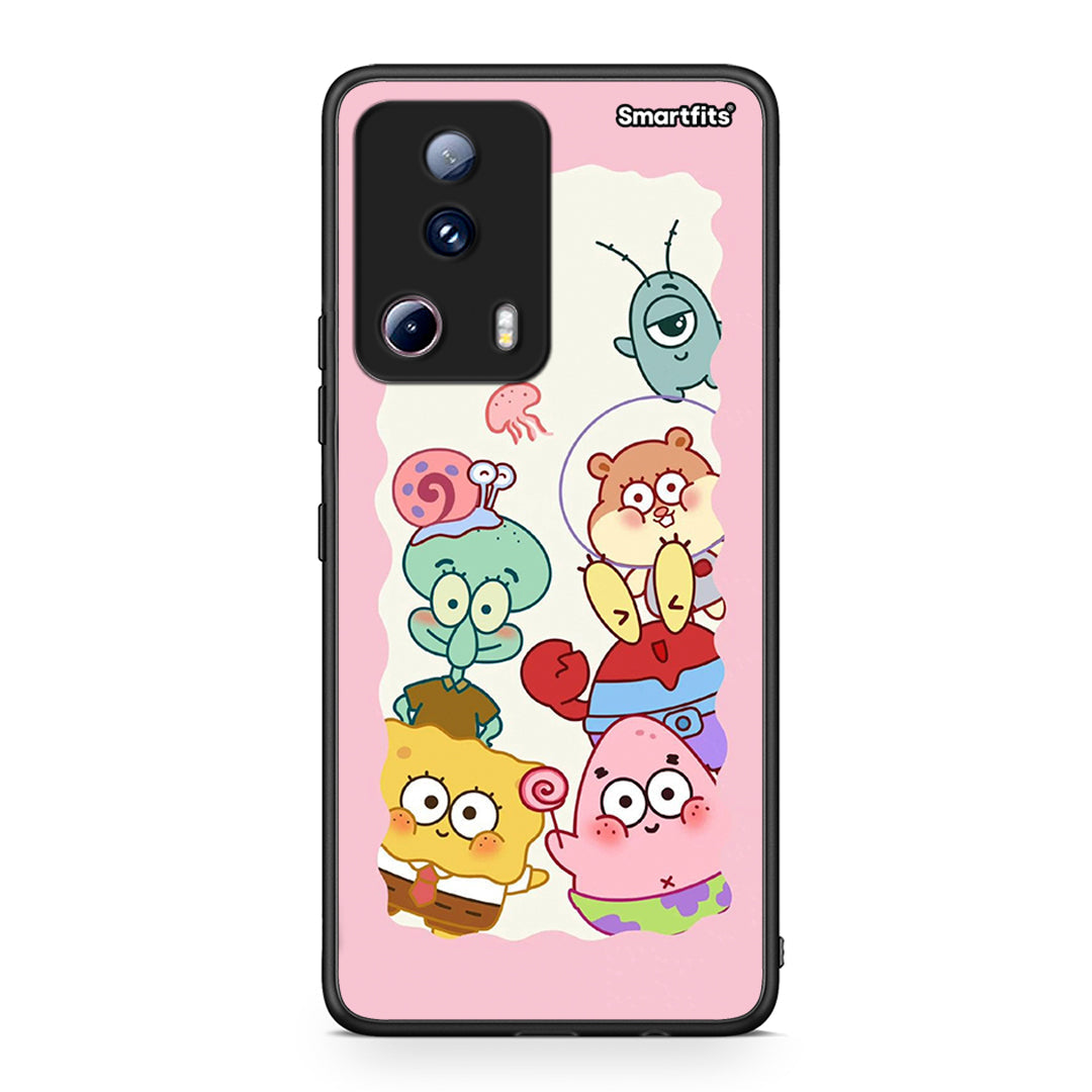 Θήκη Xiaomi 13 Lite 5G Cute Companion από τη Smartfits με σχέδιο στο πίσω μέρος και μαύρο περίβλημα | Xiaomi 13 Lite 5G Cute Companion Case with Colorful Back and Black Bezels