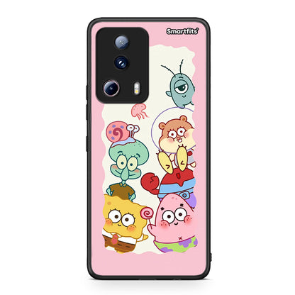 Θήκη Xiaomi 13 Lite 5G Cute Companion από τη Smartfits με σχέδιο στο πίσω μέρος και μαύρο περίβλημα | Xiaomi 13 Lite 5G Cute Companion Case with Colorful Back and Black Bezels