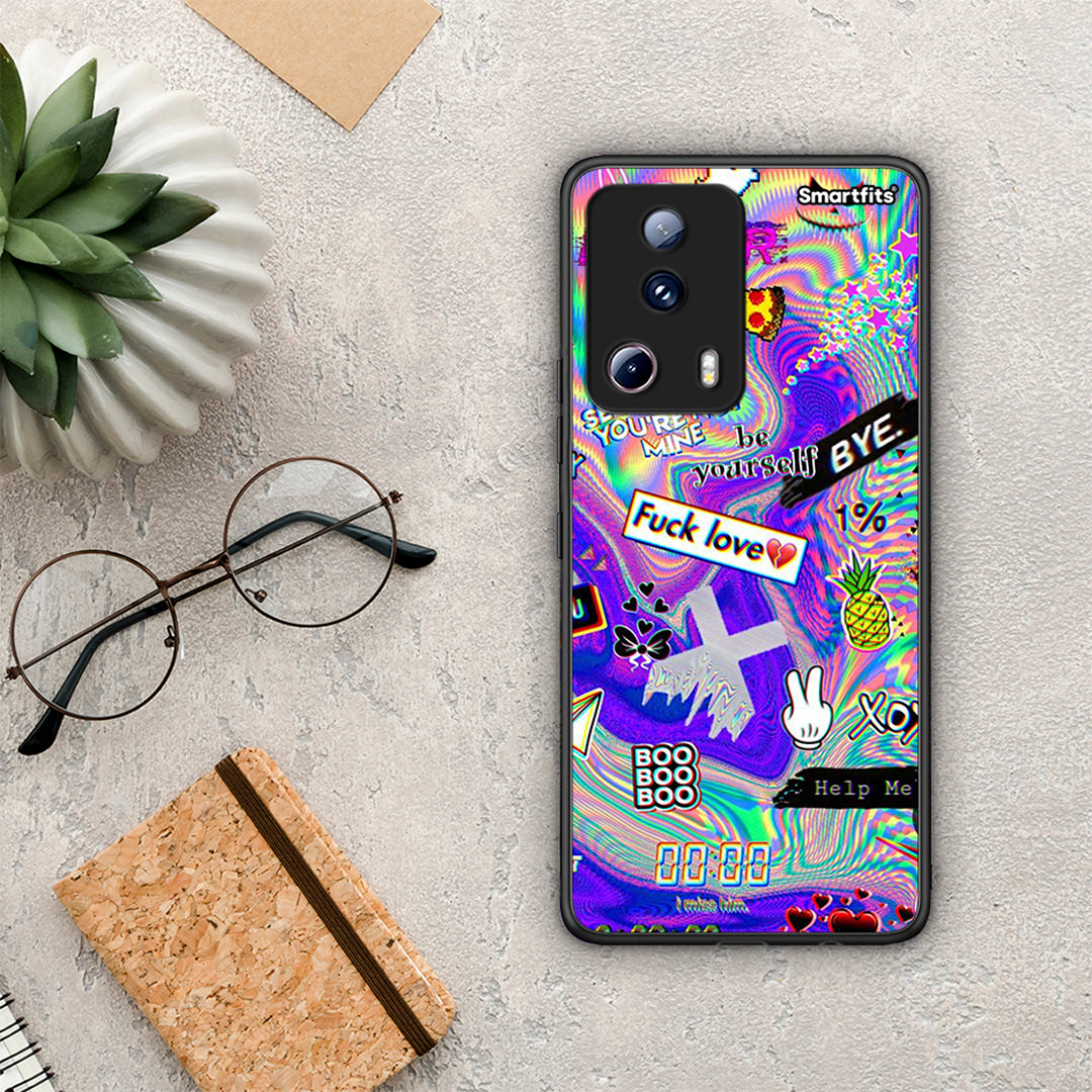 Θήκη Xiaomi 13 Lite 5G Game Over από τη Smartfits με σχέδιο στο πίσω μέρος και μαύρο περίβλημα | Xiaomi 13 Lite 5G Game Over Case with Colorful Back and Black Bezels