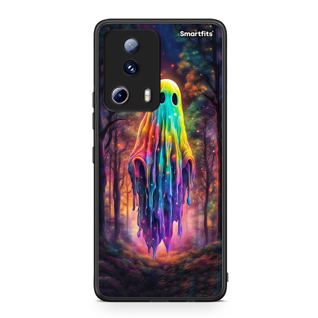 Θήκη Xiaomi 13 Lite 5G Halloween Ghost από τη Smartfits με σχέδιο στο πίσω μέρος και μαύρο περίβλημα | Xiaomi 13 Lite 5G Halloween Ghost Case with Colorful Back and Black Bezels