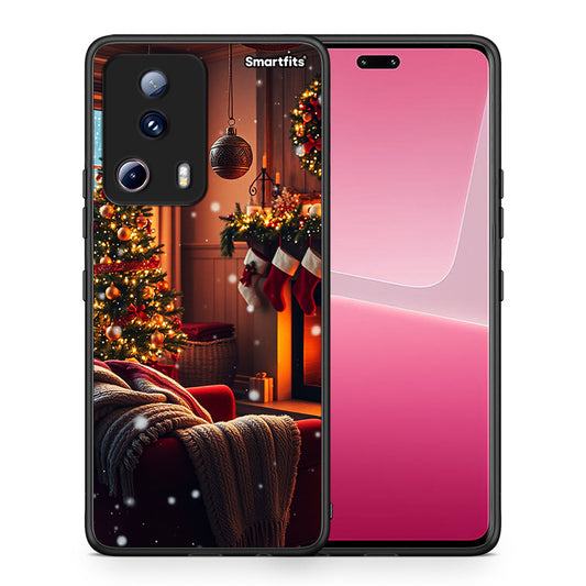 Θήκη Xiaomi 13 Lite 5G Home For Christmas από τη Smartfits με σχέδιο στο πίσω μέρος και μαύρο περίβλημα | Xiaomi 13 Lite 5G Home For Christmas Case with Colorful Back and Black Bezels