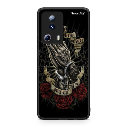 Θήκη Xiaomi 13 Lite 5G Judge By God από τη Smartfits με σχέδιο στο πίσω μέρος και μαύρο περίβλημα | Xiaomi 13 Lite 5G Judge By God Case with Colorful Back and Black Bezels