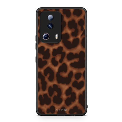 Θήκη Xiaomi 13 Lite 5G Leopard Print Dark Brown από τη Smartfits με σχέδιο στο πίσω μέρος και μαύρο περίβλημα | Xiaomi 13 Lite 5G Leopard Print Dark Brown case with colorful back and black bezels