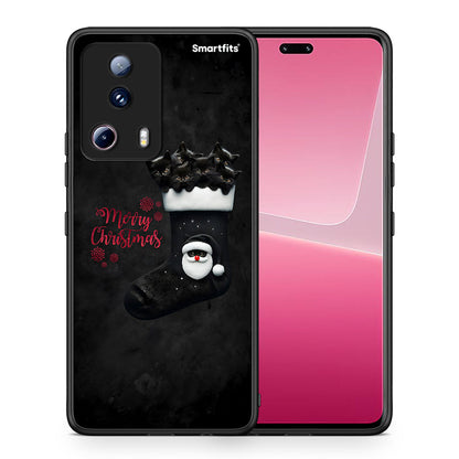 Θήκη Xiaomi 13 Lite 5G Merry Cat Christmas από τη Smartfits με σχέδιο στο πίσω μέρος και μαύρο περίβλημα | Xiaomi 13 Lite 5G Merry Cat Christmas Case with Colorful Back and Black Bezels