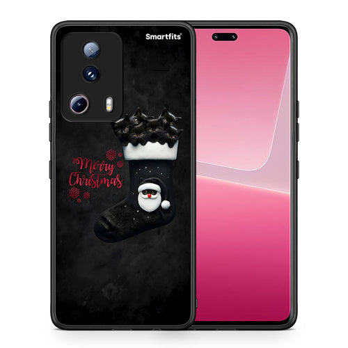 Θήκη Xiaomi 13 Lite 5G Merry Cat Christmas από τη Smartfits με σχέδιο στο πίσω μέρος και μαύρο περίβλημα | Xiaomi 13 Lite 5G Merry Cat Christmas Case with Colorful Back and Black Bezels