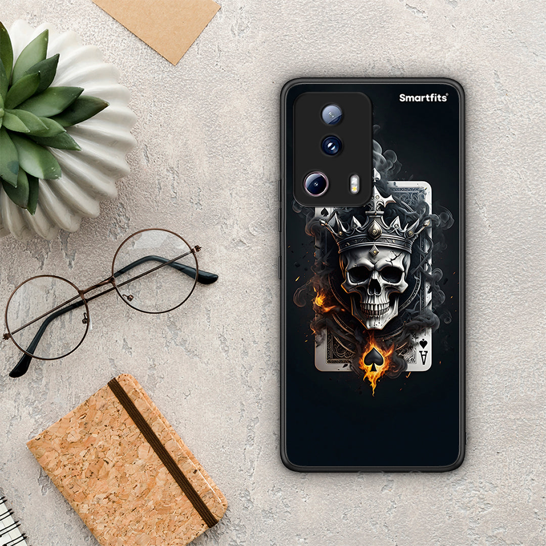 Θήκη Xiaomi 13 Lite 5G Skull King Ace από τη Smartfits με σχέδιο στο πίσω μέρος και μαύρο περίβλημα | Xiaomi 13 Lite 5G Skull King Ace Case with Colorful Back and Black Bezels
