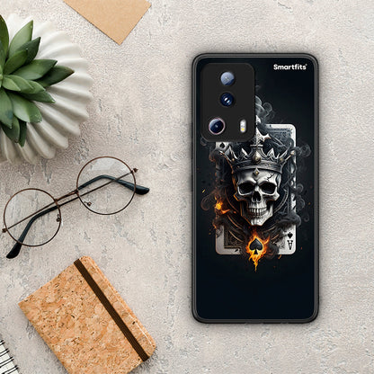 Θήκη Xiaomi 13 Lite 5G Skull King Ace από τη Smartfits με σχέδιο στο πίσω μέρος και μαύρο περίβλημα | Xiaomi 13 Lite 5G Skull King Ace Case with Colorful Back and Black Bezels