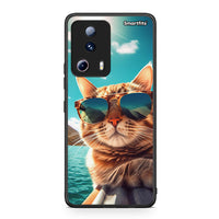 Thumbnail for Θήκη Xiaomi 13 Lite 5G Summer Cat από τη Smartfits με σχέδιο στο πίσω μέρος και μαύρο περίβλημα | Xiaomi 13 Lite 5G Summer Cat Case with Colorful Back and Black Bezels
