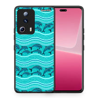 Thumbnail for Θήκη Xiaomi 13 Lite 5G Swimming Dolphins από τη Smartfits με σχέδιο στο πίσω μέρος και μαύρο περίβλημα | Xiaomi 13 Lite 5G Swimming Dolphins Case with Colorful Back and Black Bezels