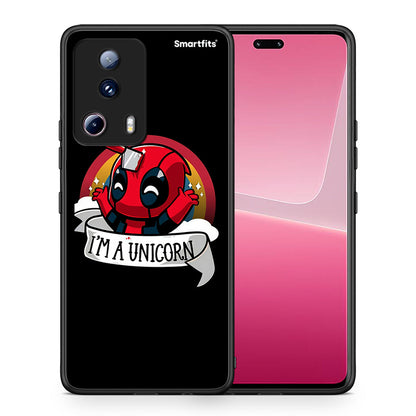 Θήκη Xiaomi 13 Lite 5G Unicorn Deadpool από τη Smartfits με σχέδιο στο πίσω μέρος και μαύρο περίβλημα | Xiaomi 13 Lite 5G Unicorn Deadpool Case with Colorful Back and Black Bezels