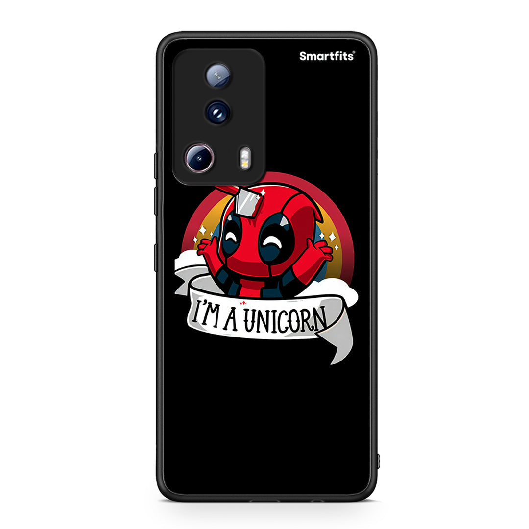 Θήκη Xiaomi 13 Lite 5G Unicorn Deadpool από τη Smartfits με σχέδιο στο πίσω μέρος και μαύρο περίβλημα | Xiaomi 13 Lite 5G Unicorn Deadpool Case with Colorful Back and Black Bezels