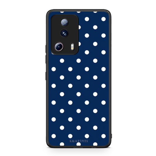 Θήκη Xiaomi 13 Lite 5G White Small Polka Dots on Navy από τη Smartfits με σχέδιο στο πίσω μέρος και μαύρο περίβλημα | Xiaomi 13 Lite 5G White Small Polka Dots on Navy case with colorful back and black bezels
