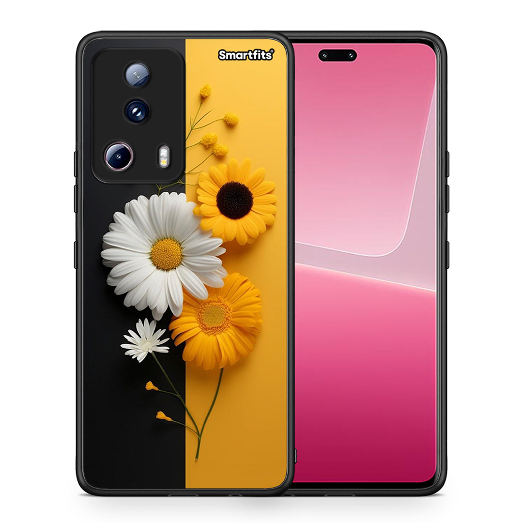 Θήκη Xiaomi 13 Lite 5G Yellow Daisies από τη Smartfits με σχέδιο στο πίσω μέρος και μαύρο περίβλημα | Xiaomi 13 Lite 5G Yellow Daisies Case with Colorful Back and Black Bezels