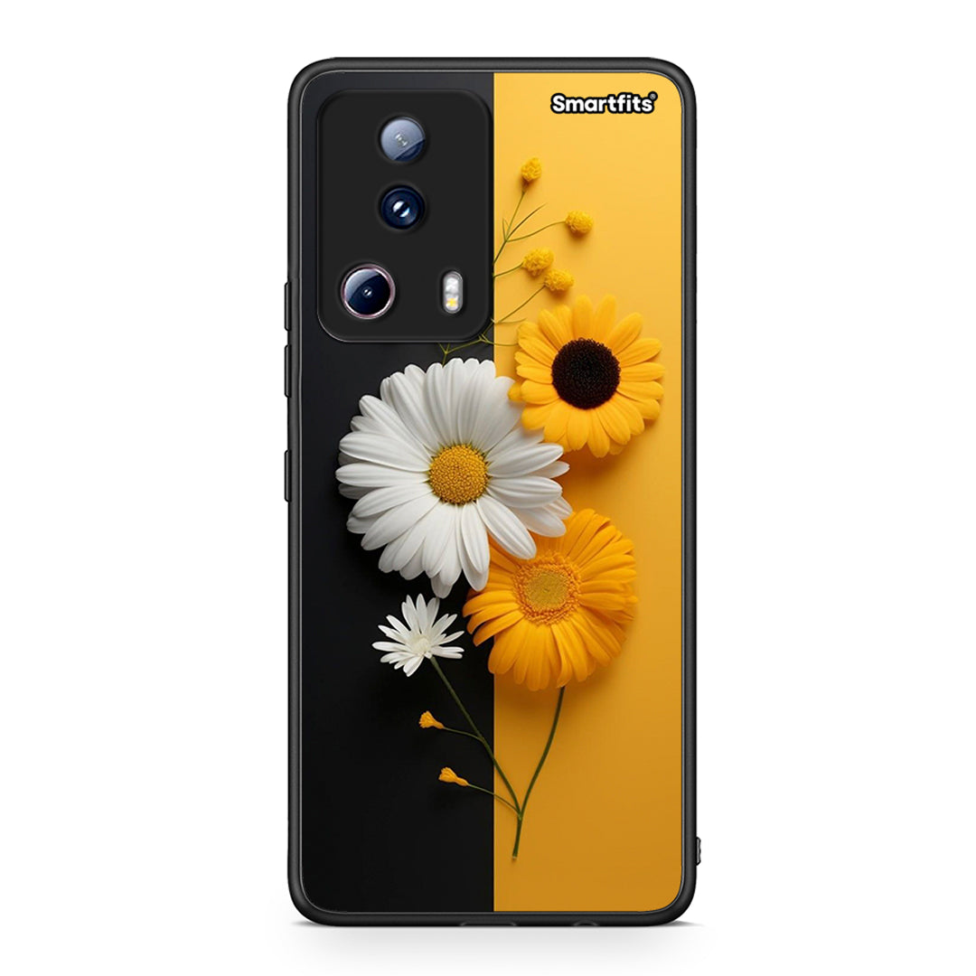 Θήκη Xiaomi 13 Lite 5G Yellow Daisies από τη Smartfits με σχέδιο στο πίσω μέρος και μαύρο περίβλημα | Xiaomi 13 Lite 5G Yellow Daisies Case with Colorful Back and Black Bezels