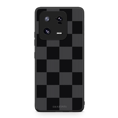 Θήκη Xiaomi 13 Pro Black and Charcoal Striped Checks από τη Smartfits με σχέδιο στο πίσω μέρος και μαύρο περίβλημα | Xiaomi 13 Pro Black and Charcoal Striped Checks case with colorful back and black bezels