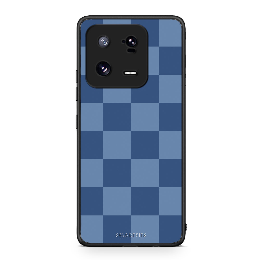 Θήκη Xiaomi 13 Pro Denim Blue Checkerboard από τη Smartfits με σχέδιο στο πίσω μέρος και μαύρο περίβλημα | Xiaomi 13 Pro Denim Blue Checkerboard case with colorful back and black bezels