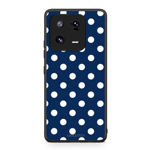 Θήκη Xiaomi 13 Pro White Large Polka Dots on Navy από τη Smartfits με σχέδιο στο πίσω μέρος και μαύρο περίβλημα | Xiaomi 13 Pro White Large Polka Dots on Navy case with colorful back and black bezels