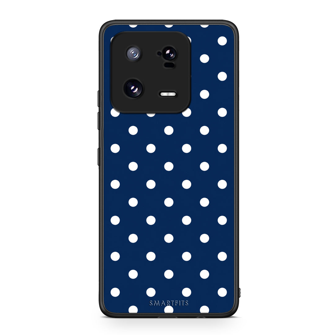 Θήκη Xiaomi 13 Pro White Small Polka Dots on Navy από τη Smartfits με σχέδιο στο πίσω μέρος και μαύρο περίβλημα | Xiaomi 13 Pro White Small Polka Dots on Navy case with colorful back and black bezels