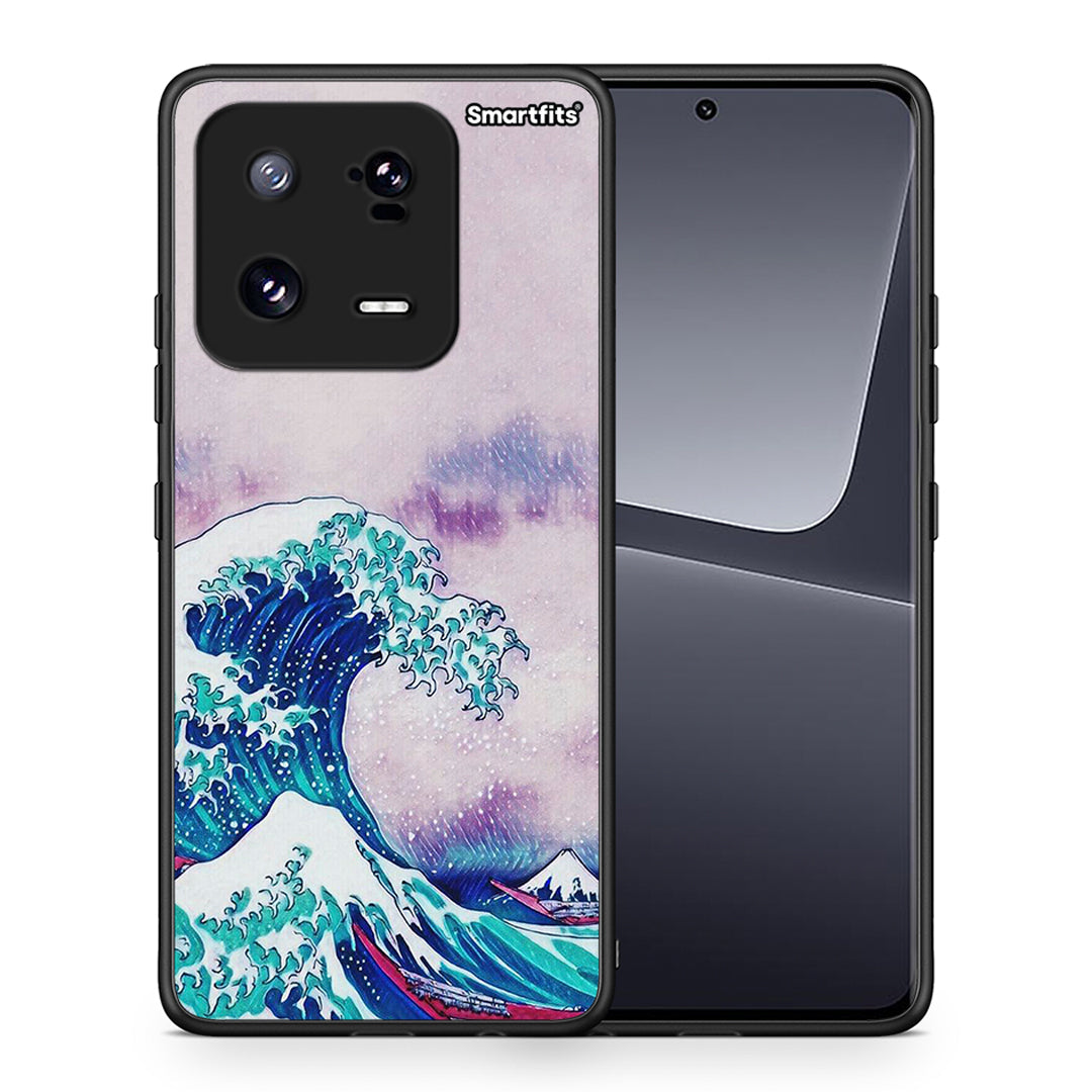 Θήκη Xiaomi 13 Pro Blue Waves από τη Smartfits με σχέδιο στο πίσω μέρος και μαύρο περίβλημα | Xiaomi 13 Pro Blue Waves Case with Colorful Back and Black Bezels