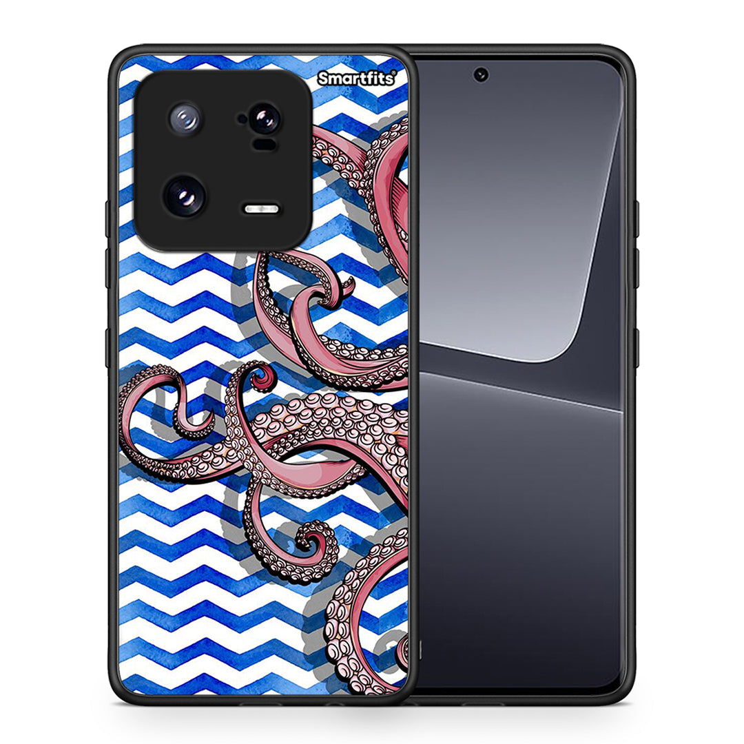 Θήκη Xiaomi 13 Chevron Devilfish από τη Smartfits με σχέδιο στο πίσω μέρος και μαύρο περίβλημα | Xiaomi 13 Chevron Devilfish Case with Colorful Back and Black Bezels