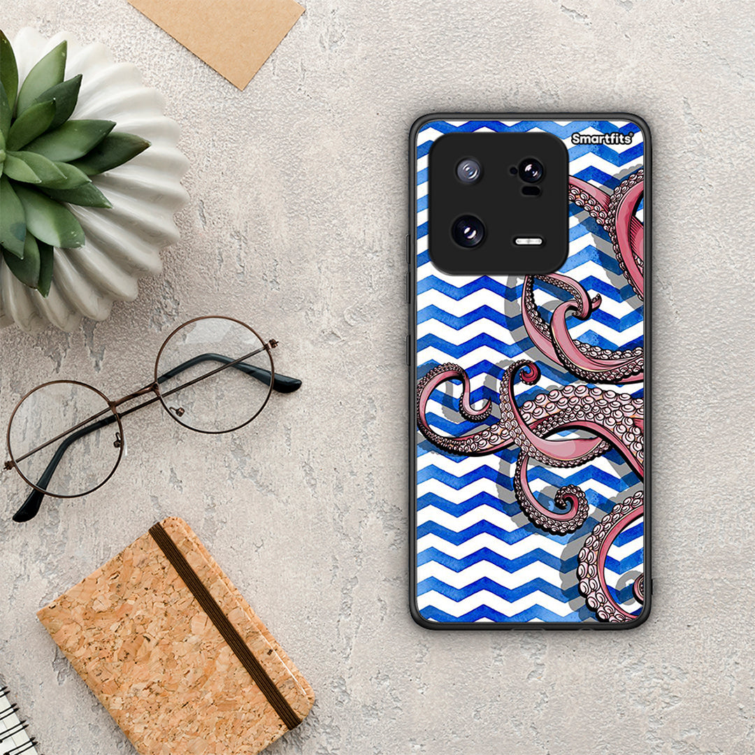 Θήκη Xiaomi 13 Chevron Devilfish από τη Smartfits με σχέδιο στο πίσω μέρος και μαύρο περίβλημα | Xiaomi 13 Chevron Devilfish Case with Colorful Back and Black Bezels