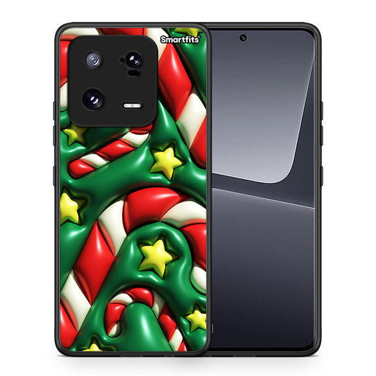 Θήκη Xiaomi 13 Christmas Bubbles από τη Smartfits με σχέδιο στο πίσω μέρος και μαύρο περίβλημα | Xiaomi 13 Christmas Bubbles Case with Colorful Back and Black Bezels