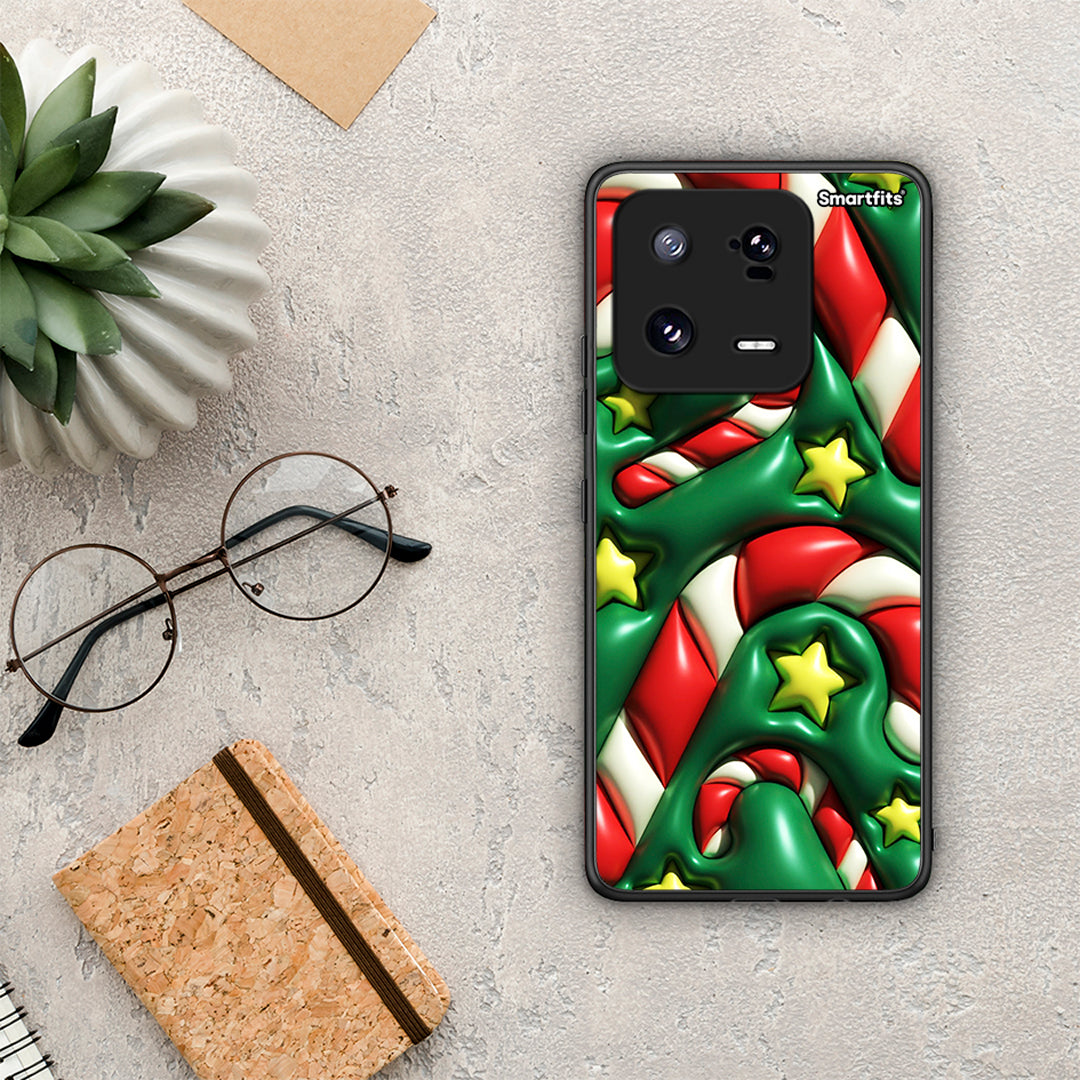 Θήκη Xiaomi 13 Pro Christmas Bubbles από τη Smartfits με σχέδιο στο πίσω μέρος και μαύρο περίβλημα | Xiaomi 13 Pro Christmas Bubbles Case with Colorful Back and Black Bezels