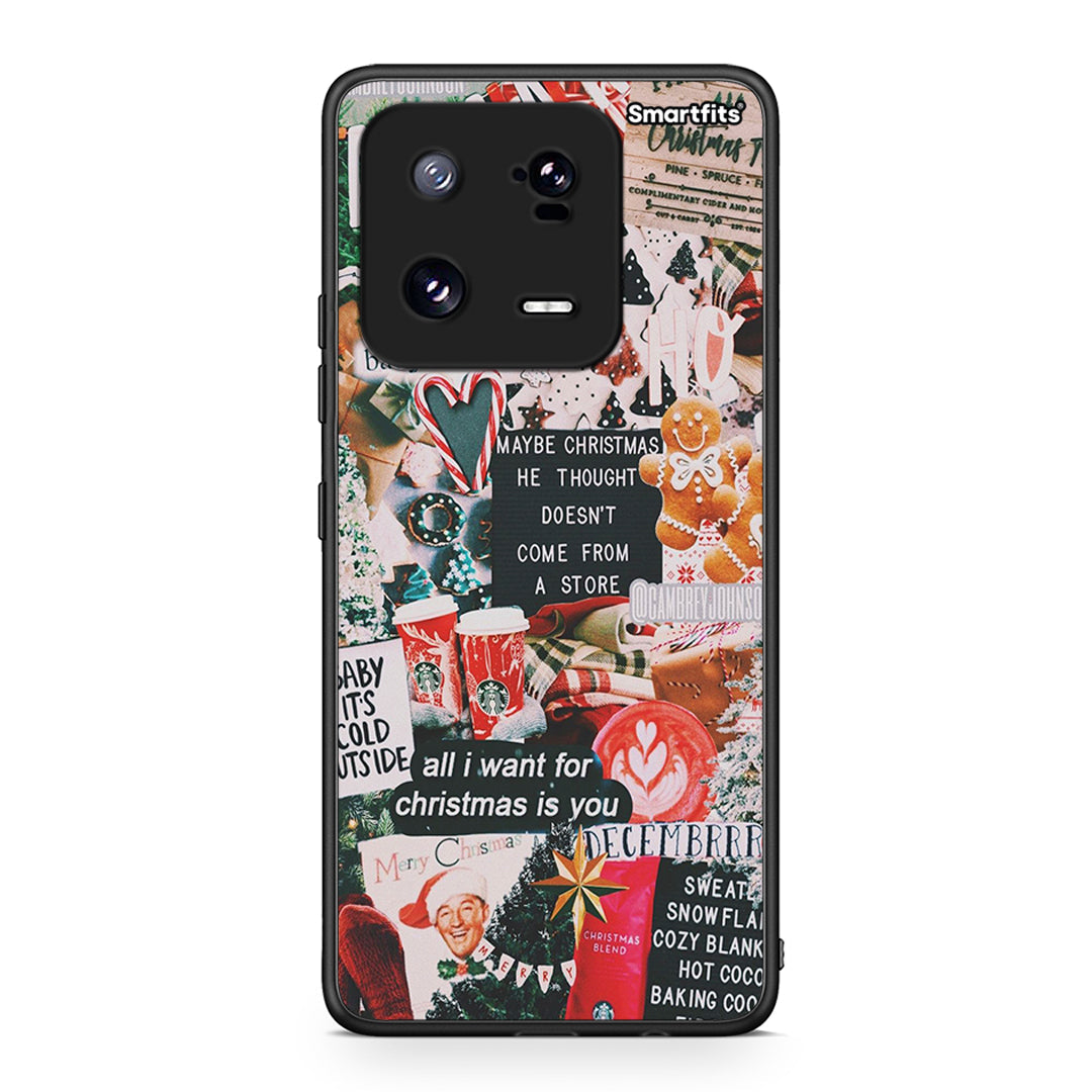 Θήκη Xiaomi 13 Christmas Happiness από τη Smartfits με σχέδιο στο πίσω μέρος και μαύρο περίβλημα | Xiaomi 13 Christmas Happiness Case with Colorful Back and Black Bezels