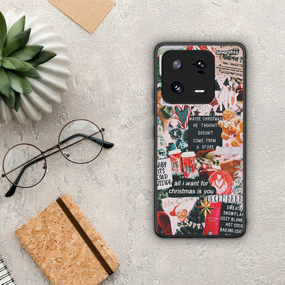 Θήκη Xiaomi 13 Pro Christmas Happiness από τη Smartfits με σχέδιο στο πίσω μέρος και μαύρο περίβλημα | Xiaomi 13 Pro Christmas Happiness Case with Colorful Back and Black Bezels