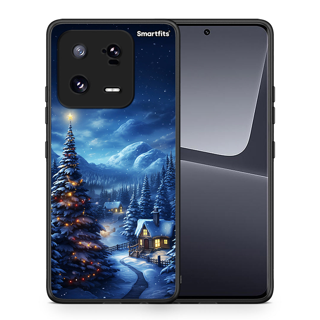 Θήκη Xiaomi 13 Christmas Scenery από τη Smartfits με σχέδιο στο πίσω μέρος και μαύρο περίβλημα | Xiaomi 13 Christmas Scenery Case with Colorful Back and Black Bezels