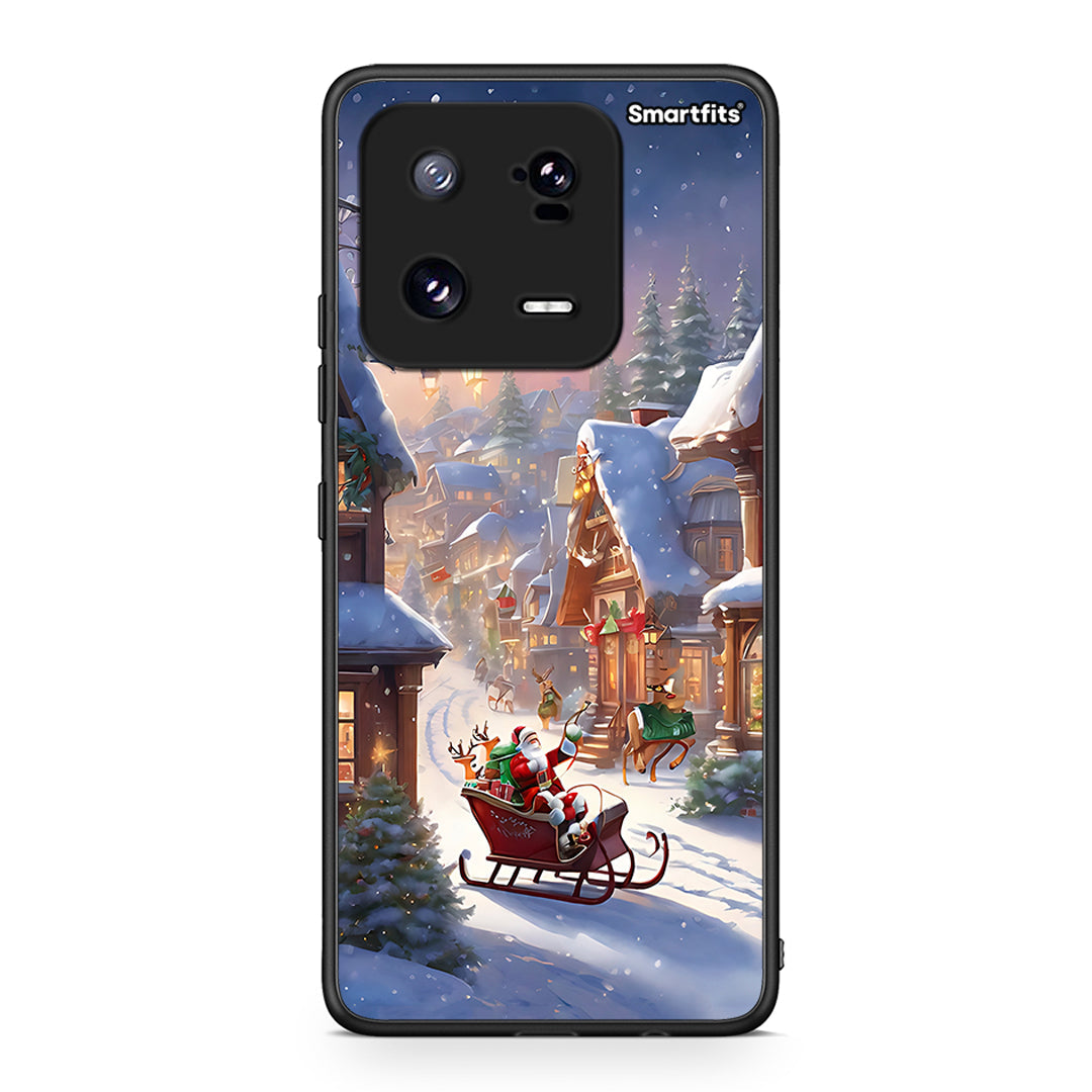 Θήκη Xiaomi 13 Christmas Snow από τη Smartfits με σχέδιο στο πίσω μέρος και μαύρο περίβλημα | Xiaomi 13 Christmas Snow Case with Colorful Back and Black Bezels
