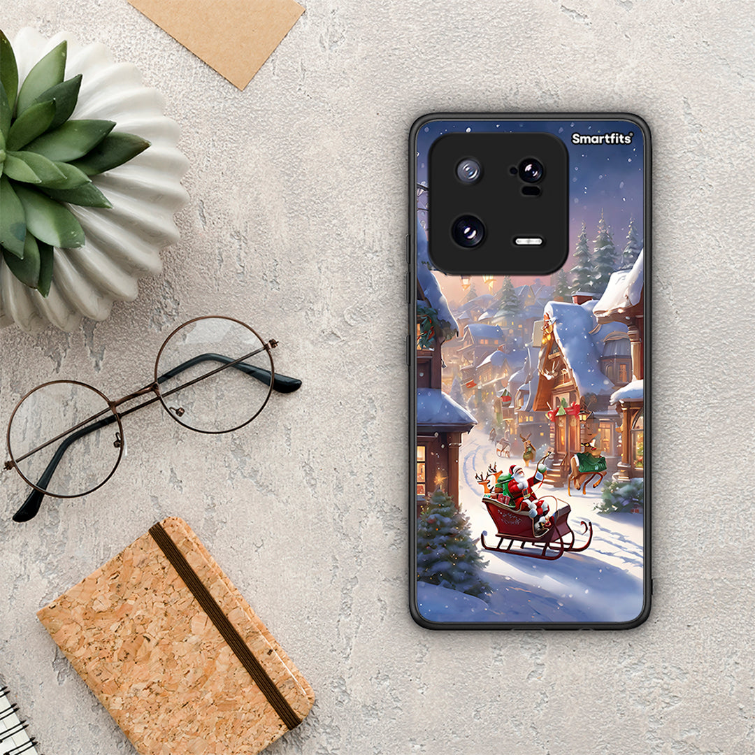 Θήκη Xiaomi 13 Pro Christmas Snow από τη Smartfits με σχέδιο στο πίσω μέρος και μαύρο περίβλημα | Xiaomi 13 Pro Christmas Snow Case with Colorful Back and Black Bezels