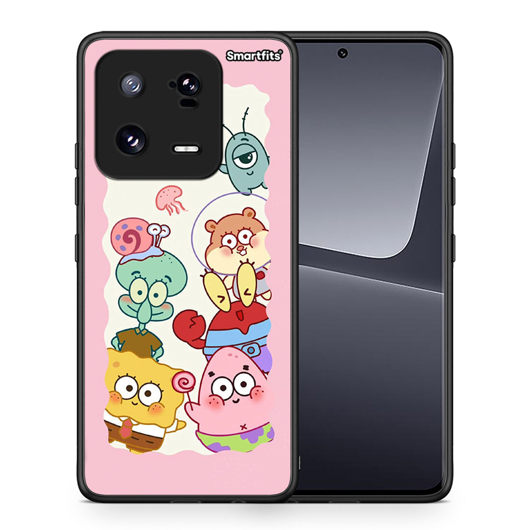 Θήκη Xiaomi 13 Pro Cute Companion από τη Smartfits με σχέδιο στο πίσω μέρος και μαύρο περίβλημα | Xiaomi 13 Pro Cute Companion Case with Colorful Back and Black Bezels