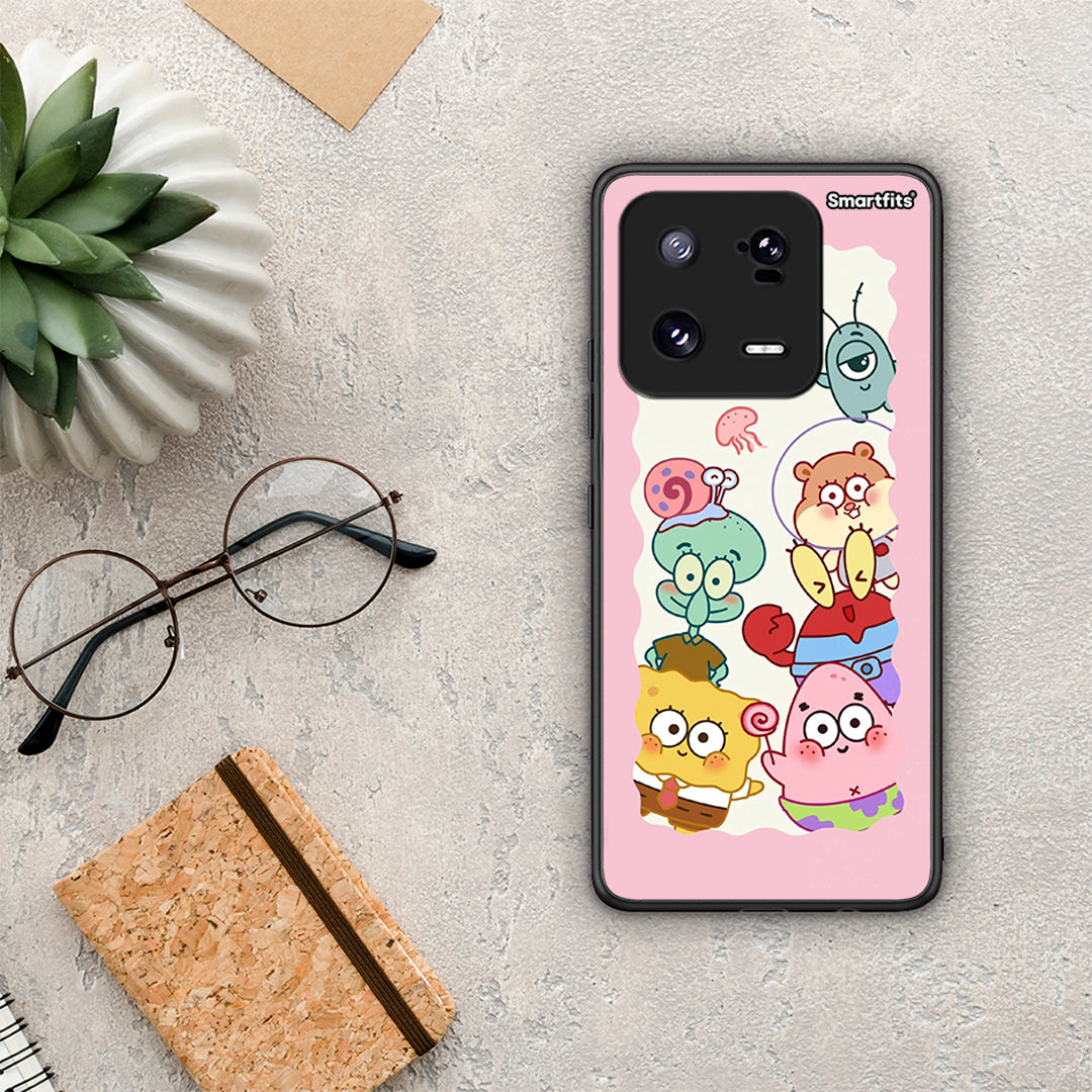 Θήκη Xiaomi 13 Pro Cute Companion από τη Smartfits με σχέδιο στο πίσω μέρος και μαύρο περίβλημα | Xiaomi 13 Pro Cute Companion Case with Colorful Back and Black Bezels