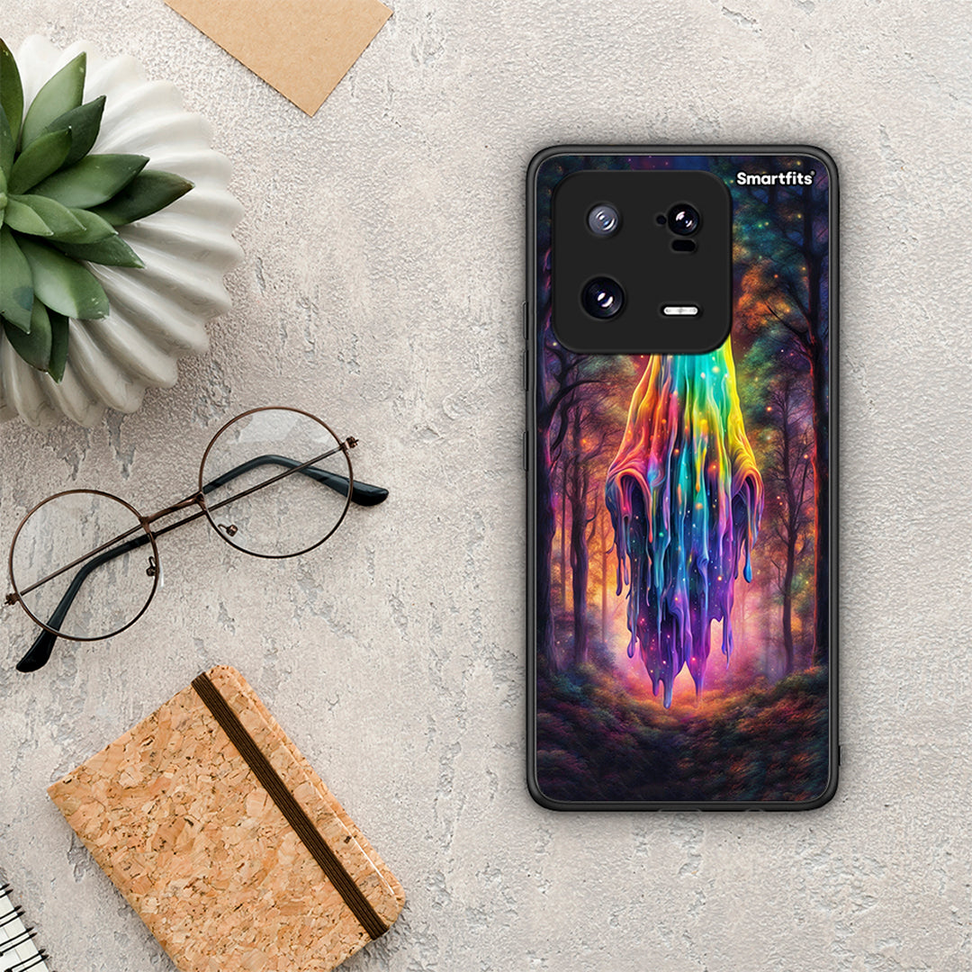 Θήκη Xiaomi 13 Halloween Ghost από τη Smartfits με σχέδιο στο πίσω μέρος και μαύρο περίβλημα | Xiaomi 13 Halloween Ghost Case with Colorful Back and Black Bezels