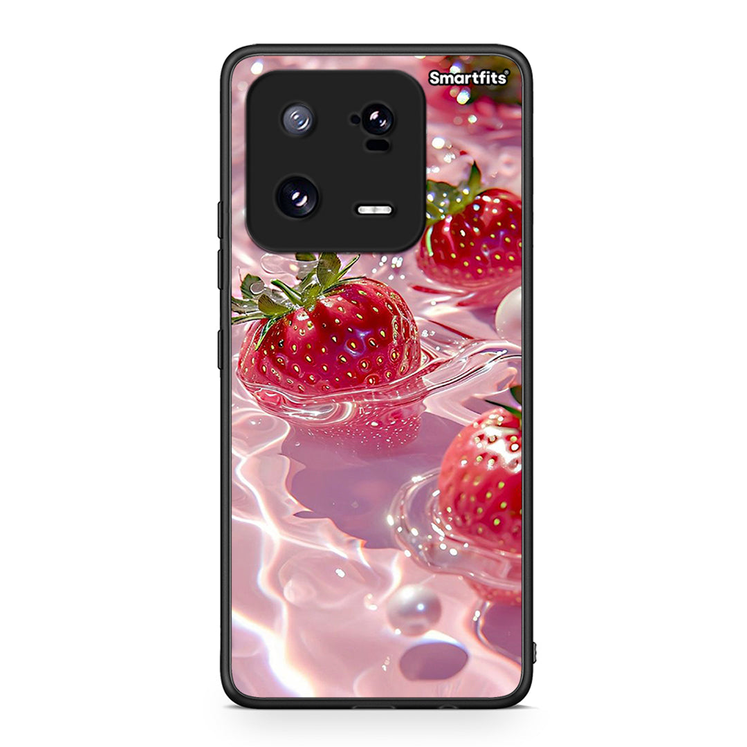 Θήκη Xiaomi 13 Pro Juicy Strawberries από τη Smartfits με σχέδιο στο πίσω μέρος και μαύρο περίβλημα | Xiaomi 13 Pro Juicy Strawberries Case with Colorful Back and Black Bezels